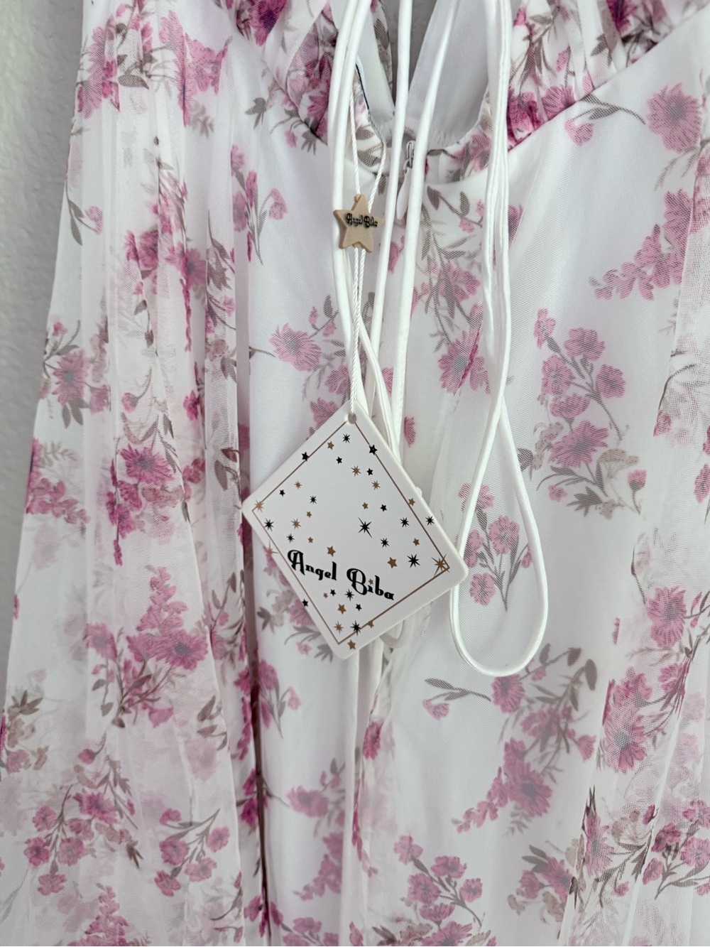 Floating By Plunging Neckline Midi Dress Floral Pink - Picture 4 of 4